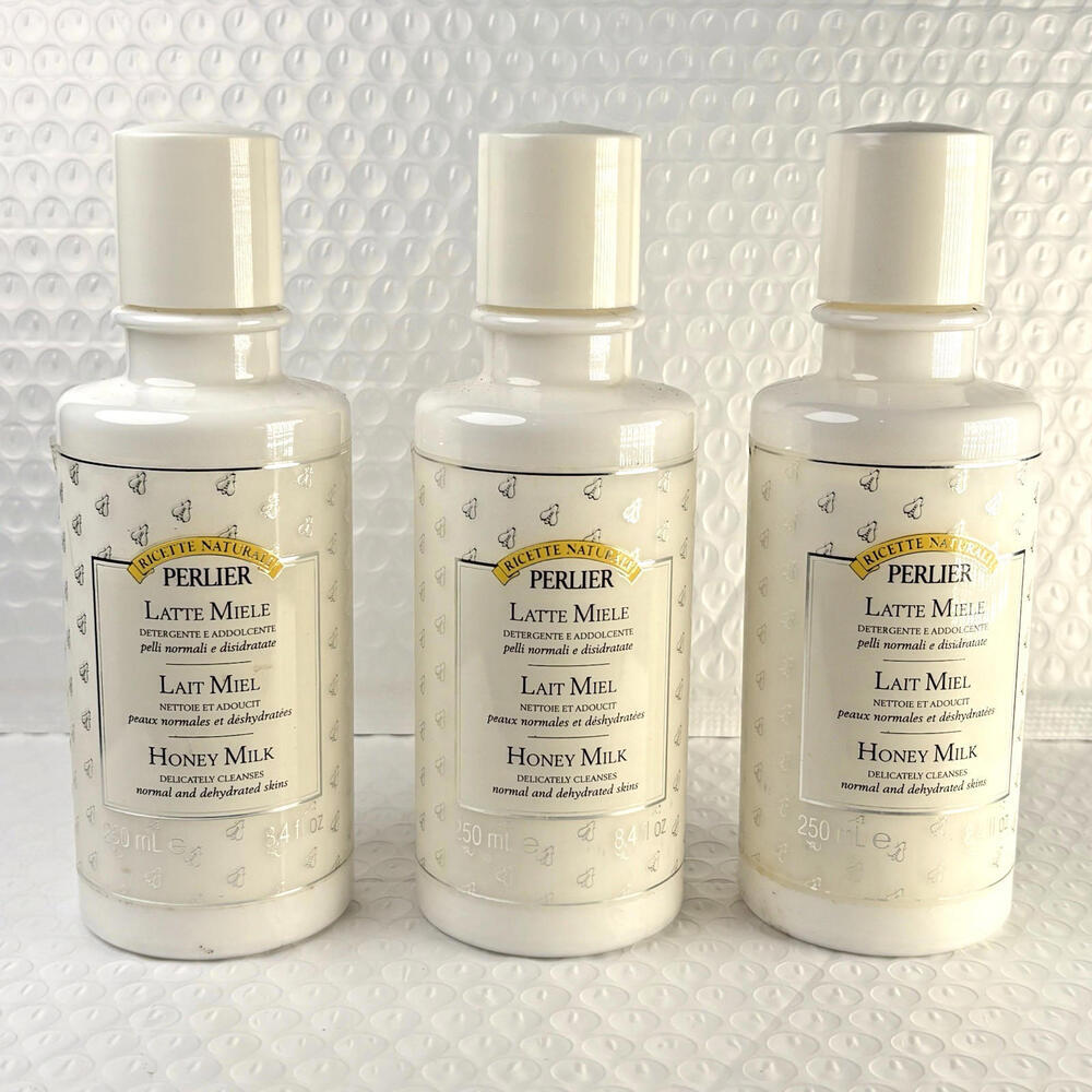 Perlier Honey Milk Lait Miel Cleanser Set 3x 250ml Sensitive Skin Made in Italy